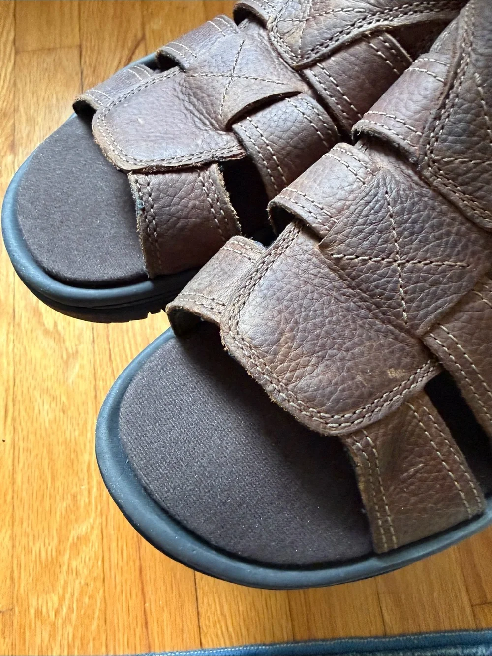 Rockport Rocklake Brown Leather Fisherman’s Sandals Men’s Size 11